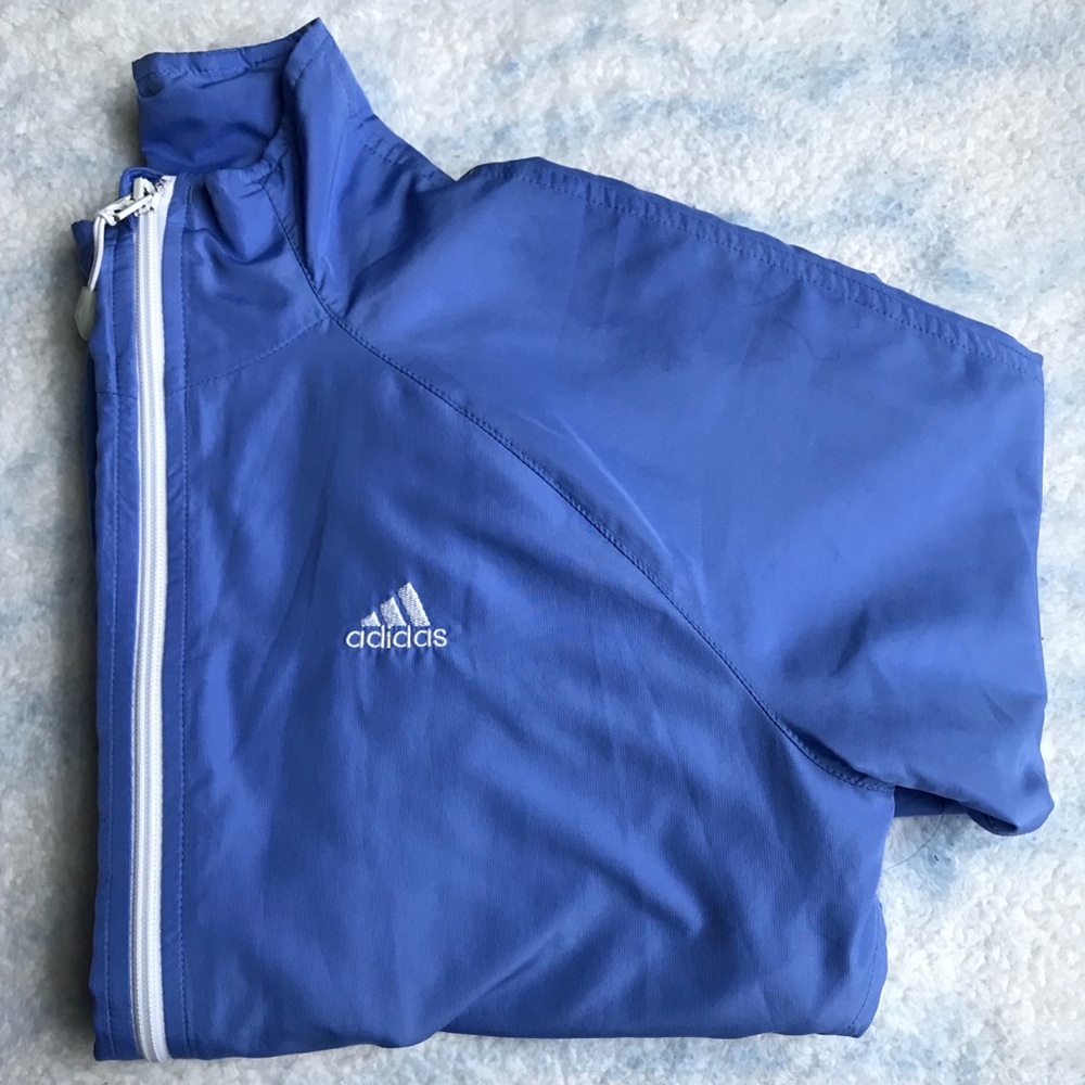Light blue adidas running jacket